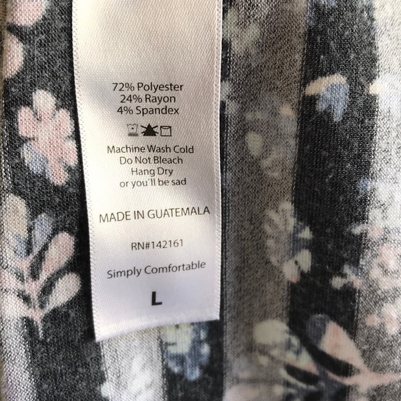 LuLaRoe black, green, pink tunic, longer in back - Picture 5 of 5